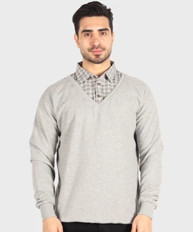 پلیور مردانه یقه هفت و داخل پیراهن 2079