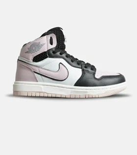 کفش کتانی ساق‌دار زنانه مشکی سفید صورتی نایک NIKE jordan 1 مدل 8144