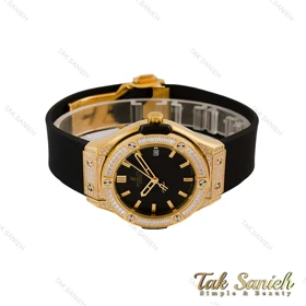 ساعت هابلوت زنانه فول نگین طلایی مشکی Hublot-5129-L