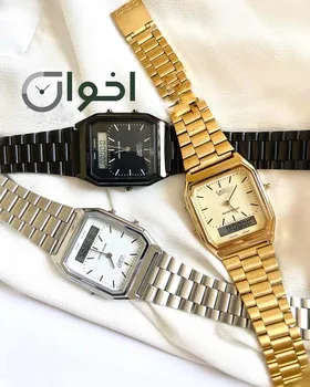 ساعت کاسیو دو زمانه فلزی