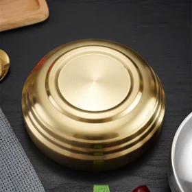 کاسه دو جداره استیل طلایی یونیک پلاس / Unique plus در سه سایز