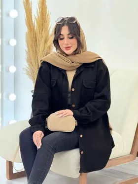 مانتو جین جیب پیله برش‌دار