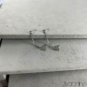 گوشواره زنانه دوتایی مدل قلب 20397