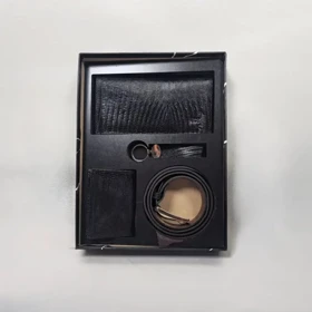 ست چرم چهار تکه مردانه کد 2939 (مشکی)