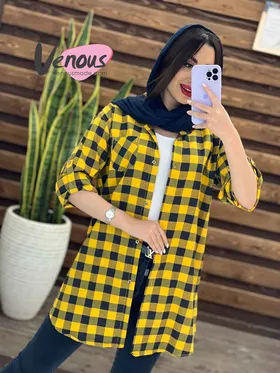 مانتو چهارخونه تک جیب
