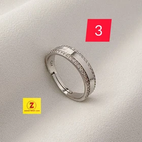 انگشتر فری سایز زنانه نگینی و ساده مارک CM