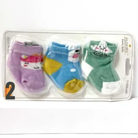 پک سه تایی جوراب نوزادی وارداتی سوپر نخ پنبه