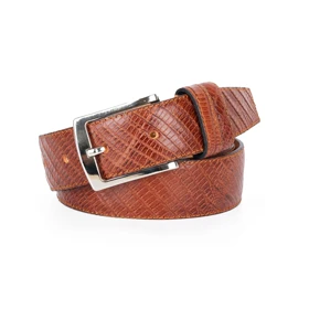 کمربند زبانه دار چرم کروکو مدل 3505