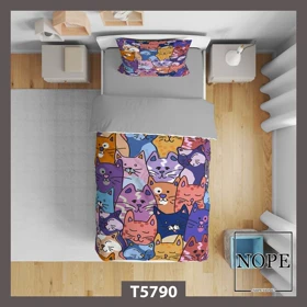 روتختی کودک طرح پترن کودکانه گربه مدل T5790