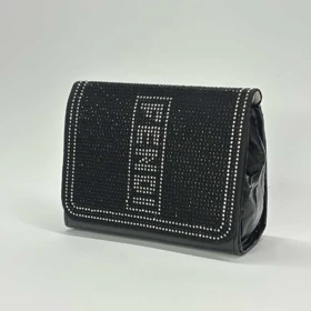 کیف دوشی زنانه مدل FENDI نگین‌دار مشکی
