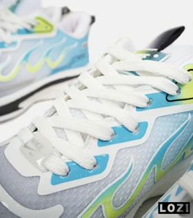 کفش کتانی مردانه سفید آبی لیمویی NIKE zoom X