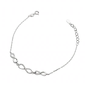 دستبند نقره بی نهایت کد 351218