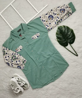 شومیز مانتویی طرح دار زنانه کد 403010