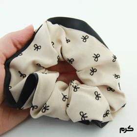 کش مو دخترانه مدل پاپیون پارچه ای (کرم)