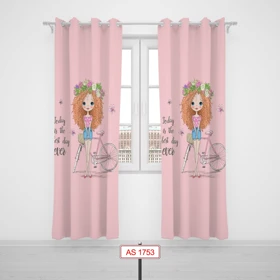 پرده پانچی اتاق کودک برند مینوریا کیدز طرح دخترانه کد p-277