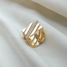 انگشتر خطی طرح طلا ژوپینگ کد 523