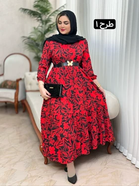 پیراهن فلور یلدایی 2704