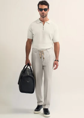 شلوار کمربند دار لینن 2512553