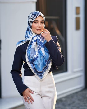 روسری ابریشم ژاکارد قواره 120 30206