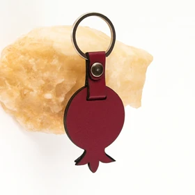 جاکلیدی چرم و چوب طرح انار + فال حافظ