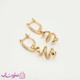گوشواره زنانه ژوپینگ مدل مارپیچ طلایی