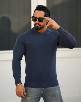 بافت یقه گرد مردانه