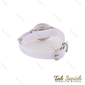 ساعت دنیل ولینگتون زنانه نقره ای بند برزنت سفید DW-4985-L
