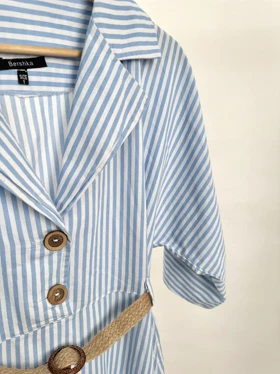 پیراهن بلند کمربند کنفی برشکا