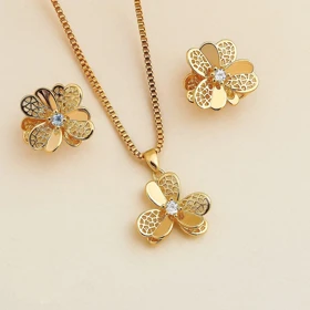 نیم‌ست ژوپینگ طرح گل با بافت مشبک