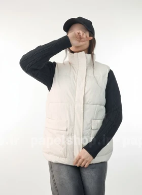 پافر زنانه شمعی زیپ مخفی دوجیب