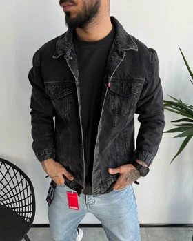 کت جین ذغالی طوسی LEVIS