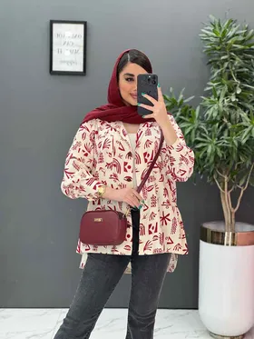 مانتو شومیزی لینن طرح دار سنتی