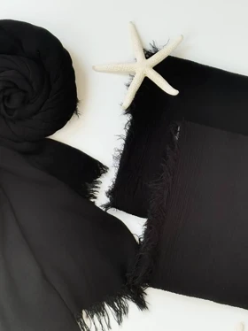 3115-شال مشکی فلورا