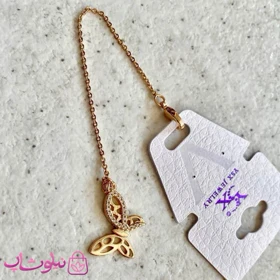 آویز ساعت زنانه ysx طرح پروانه نگین‌دار کد 1991