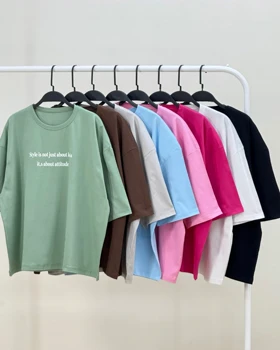 تیشرت باکسی استایل نخ پنبه