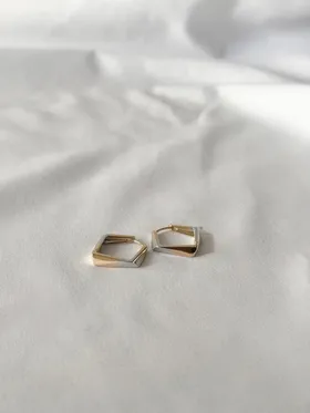 گوشواره چند ضلعی دو رنگ