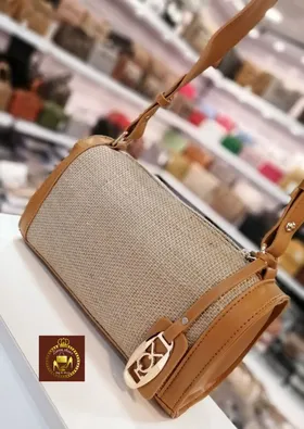 کیف دوشی کنفی و چرم زنانه کد 1069