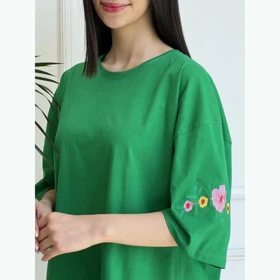 تیشرت لانگ گلدوزی هلینا