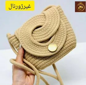کیف دوشی مینی کنفی بافتی زنانه