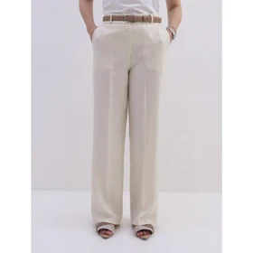 شلوار زنانه لینن کرم الیویا (Olivia) سین استایل