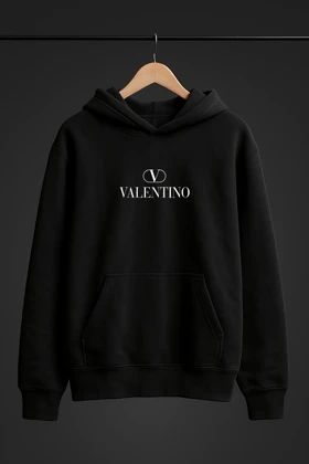 هودی مشکی طرح Valentino