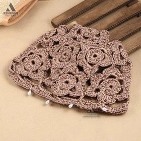 کلاه زنانه بافتنی Crochet Hat HA197 (کرم)