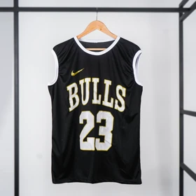 ست رکابی شلوارک مشکی مردانه مدل bulls 23