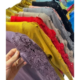 بلوز بافت مجلسی زنانه گپ ترک گل برجسته