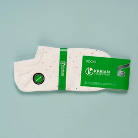 جوراب مچی خال‌خالی کاریان1016 (سفید)