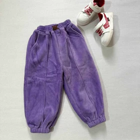 شلوار مخمل کبریتی لاینردار بنفش اورجینال