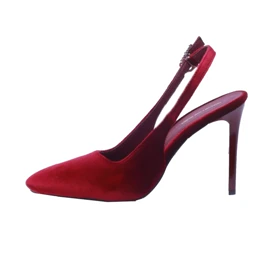 کفش پاشنه‌بلند زنانه مخملی مشکی کد 1869