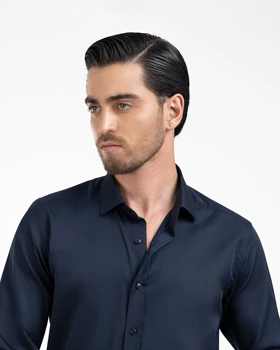 ام کی کالکشن پیراهن آستین بلند mk-22909-navy-blue