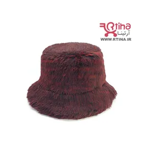 کلاه باکت کیوت زرشکی مدل خز دار