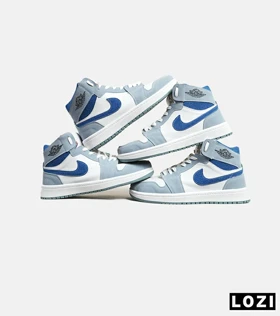 کفش کتانی مردانه و زنانه ساق‌دار سفید فیلی NIKE jordan 1